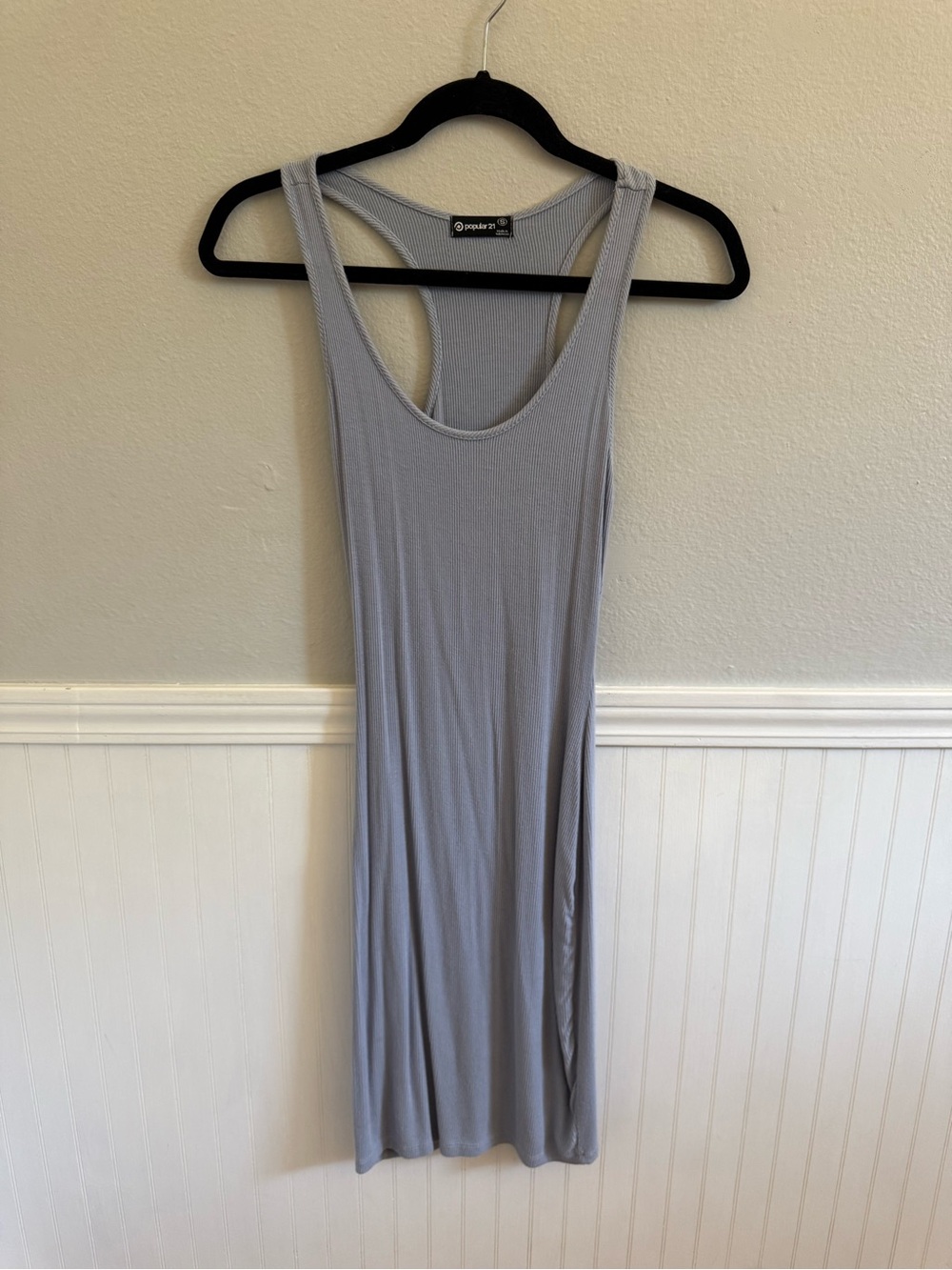 Aqua Blu Sleeveless Racerback Midi Dress - Gray